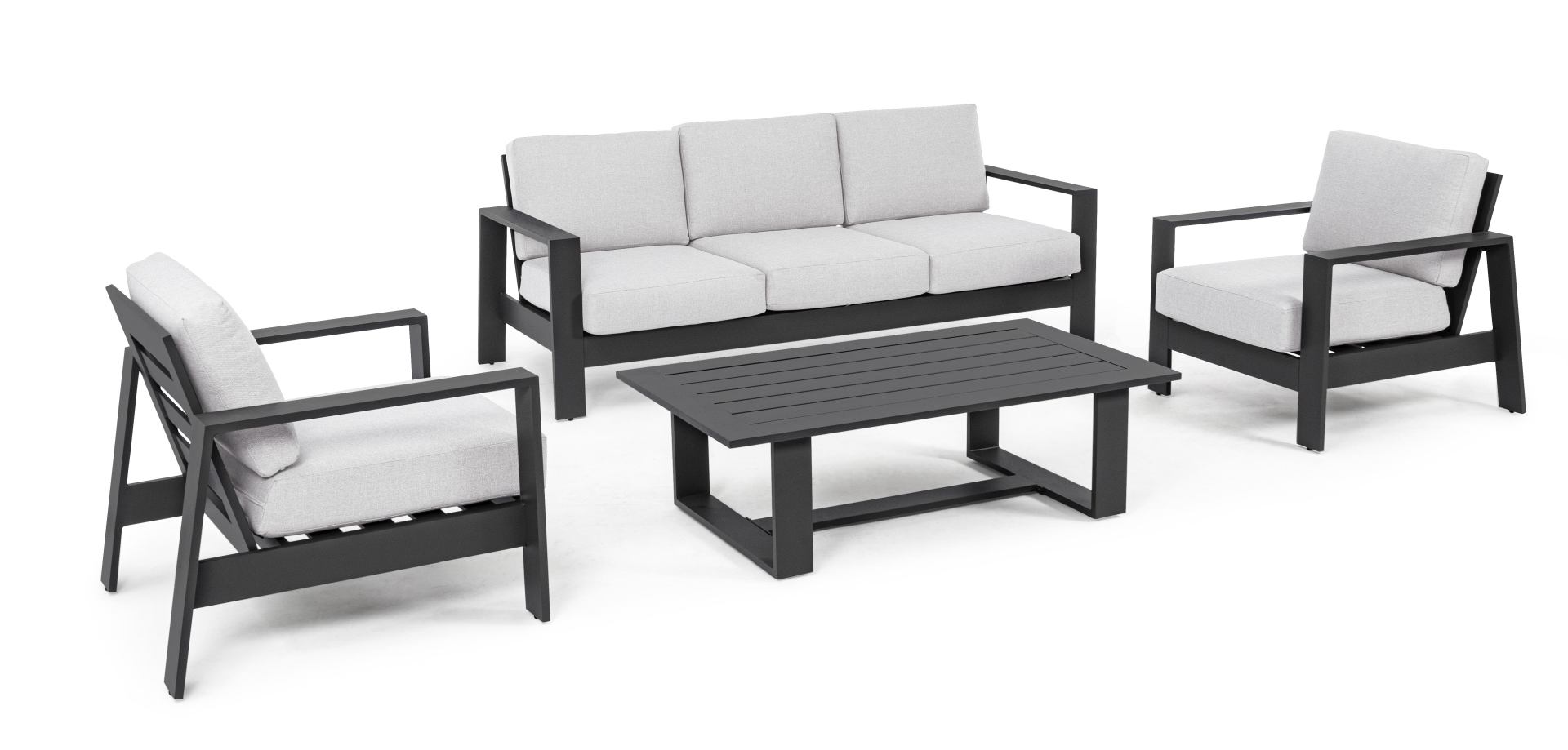 BALTIC  Lounge-Set4 mit Kissen anthrazit
