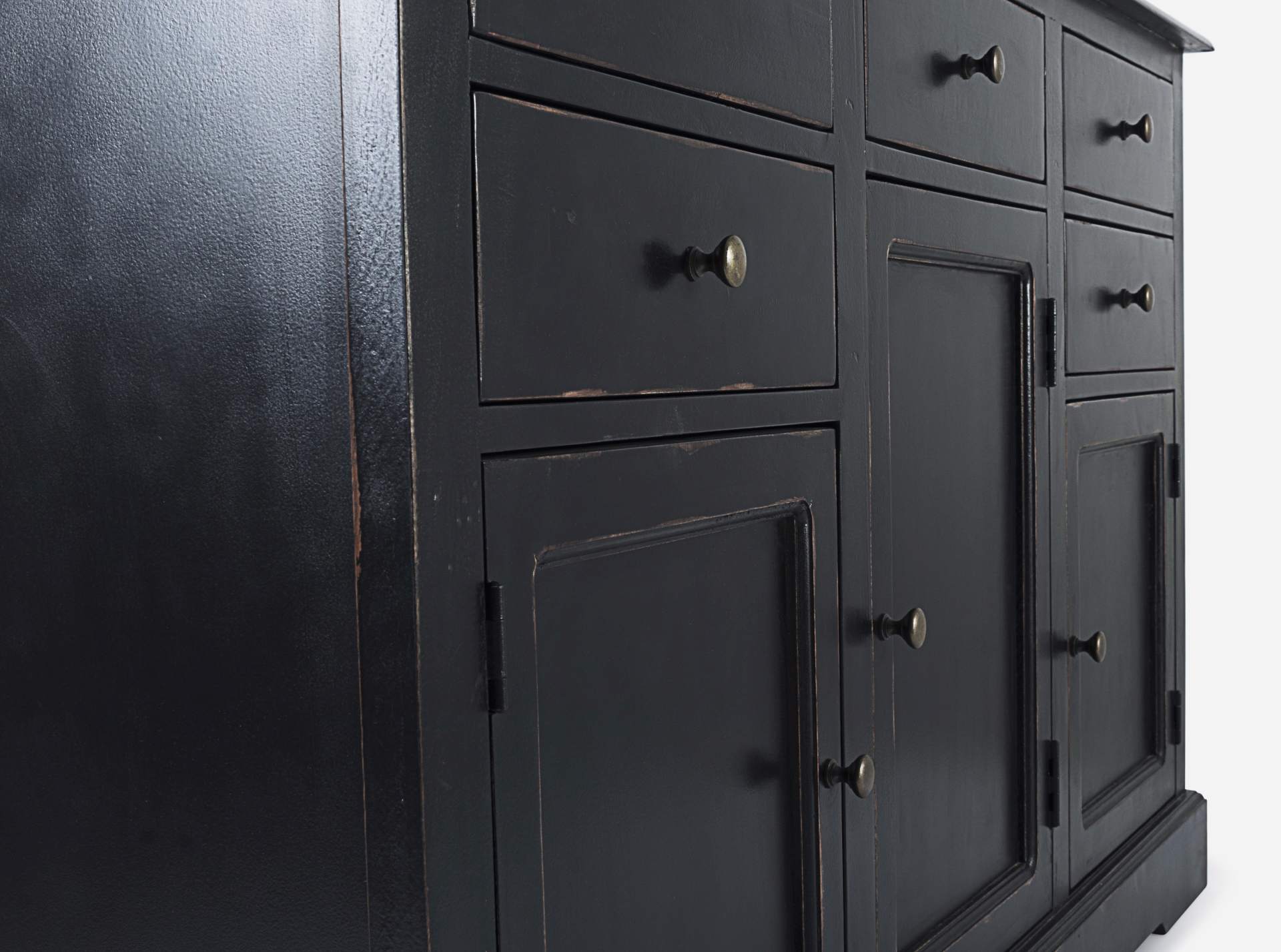 Sideboard schwarz  JEFFERSON 3 Türen - 5 Schubladen 