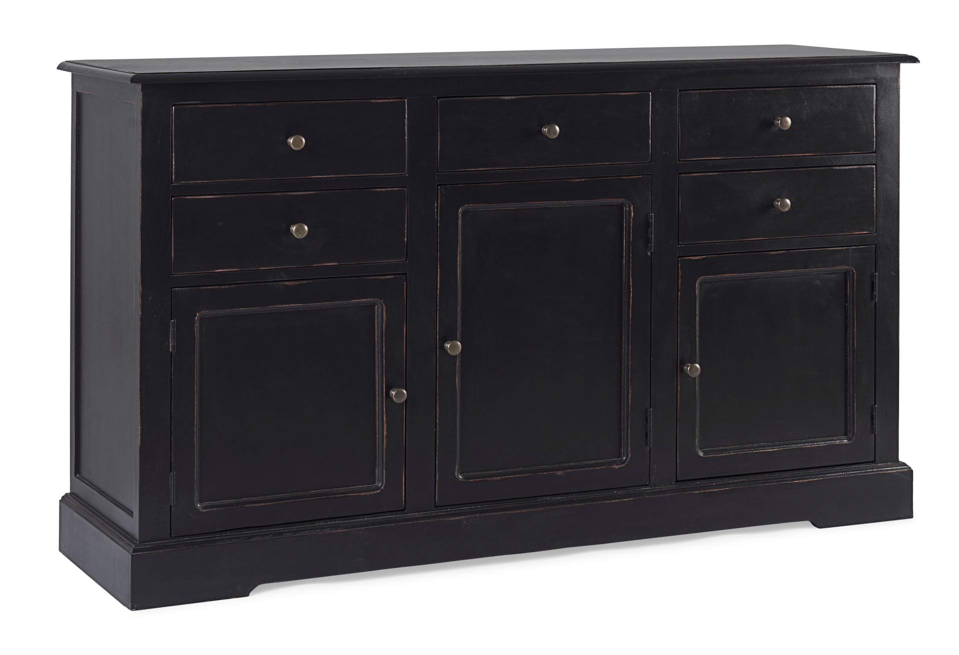 Sideboard schwarz  JEFFERSON 3 Türen - 5 Schubladen 