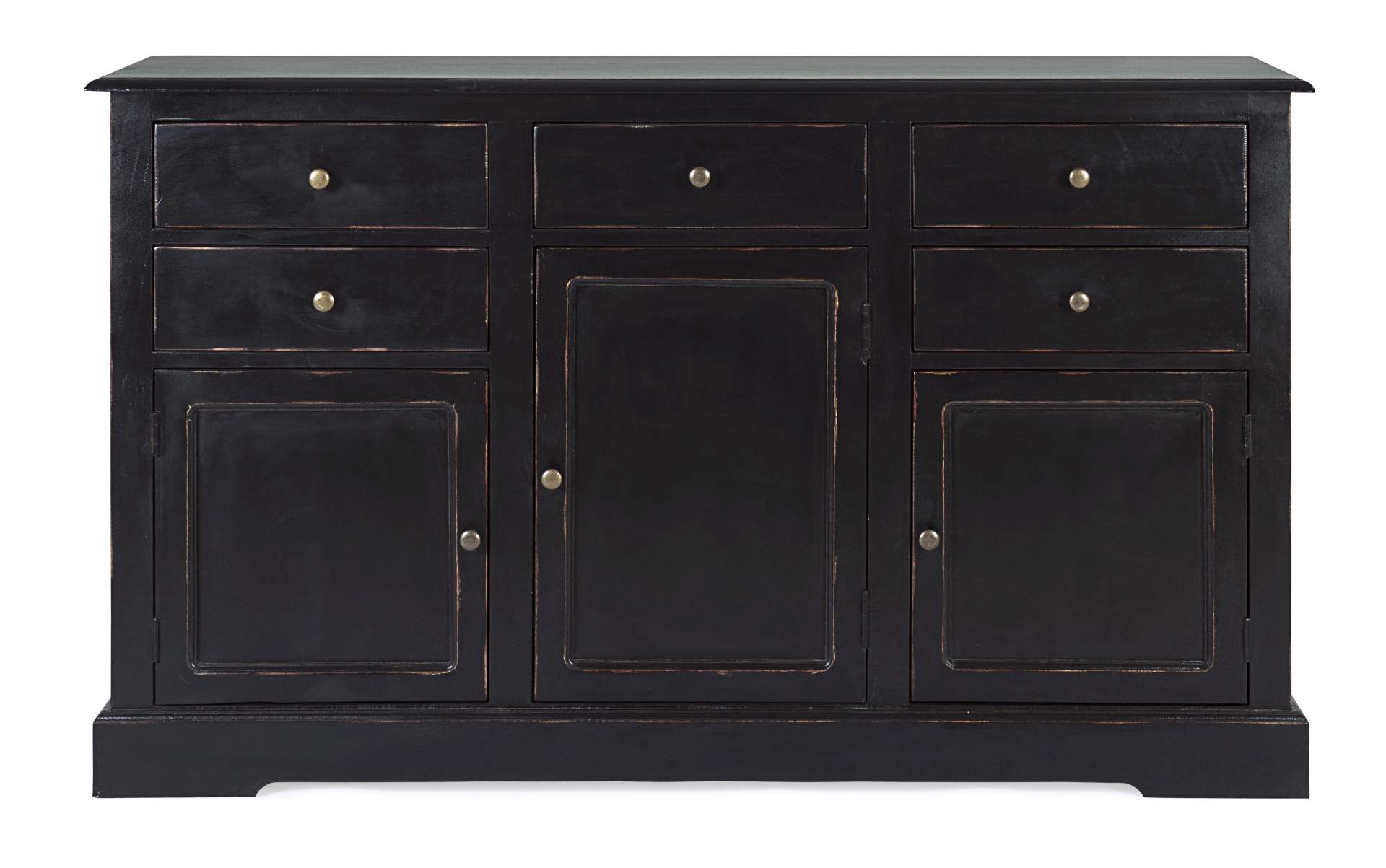 Sideboard schwarz  JEFFERSON 3 Türen - 5 Schubladen 