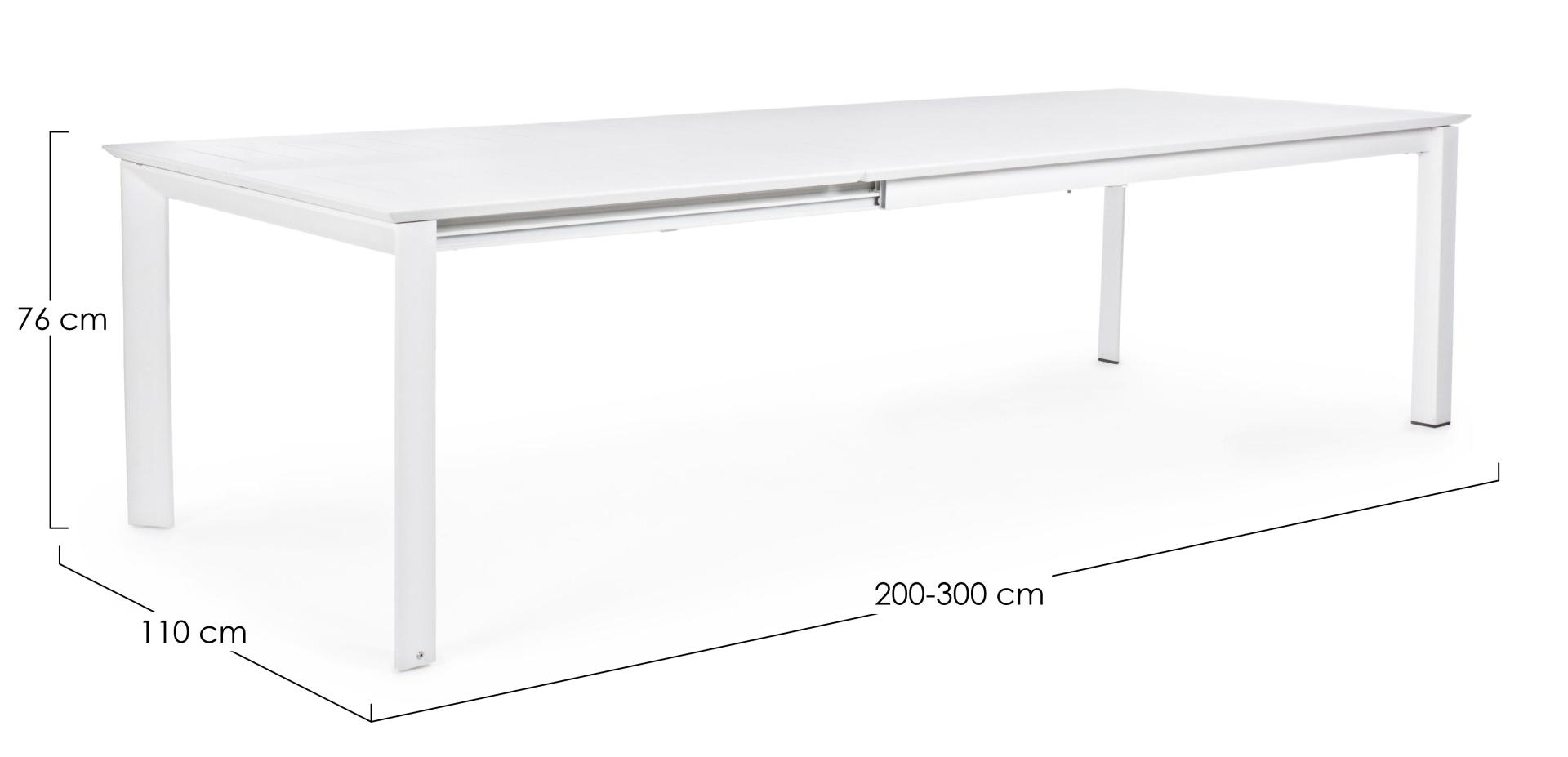 Ausziehbarer Gartentisch | 200-300 cm KONNOR weiß 