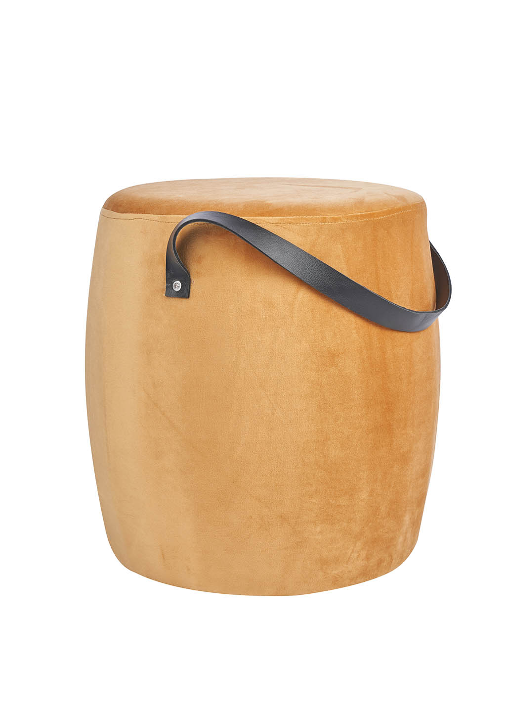 Orange Hocker mit Tragegriff