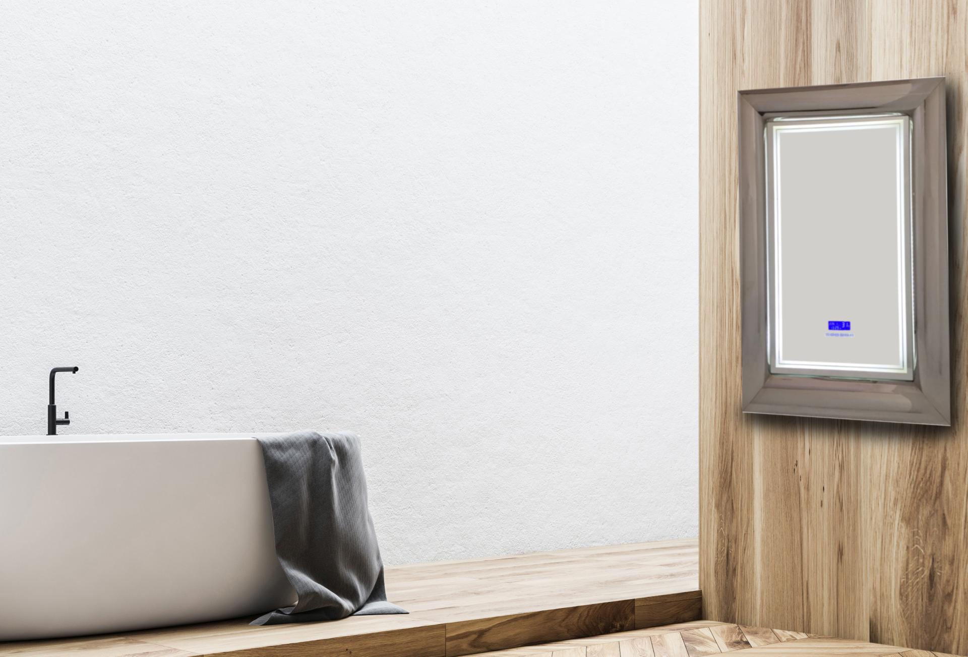 Viereckiger LED-Spiegel mit Touch Schalter Funktion