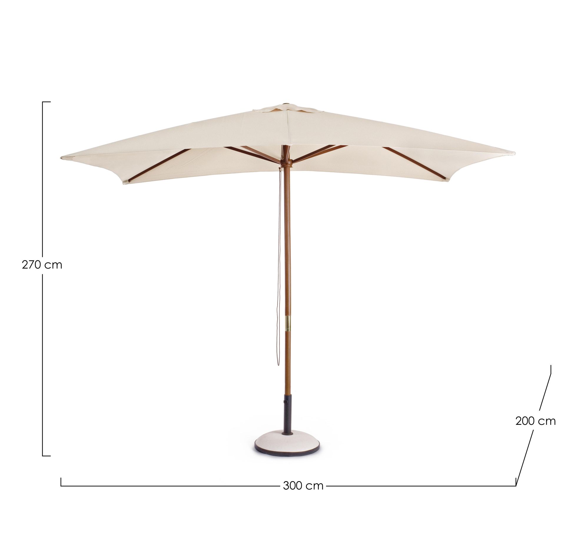 Sonnenschirm SYROS 2x3M naturfarbe