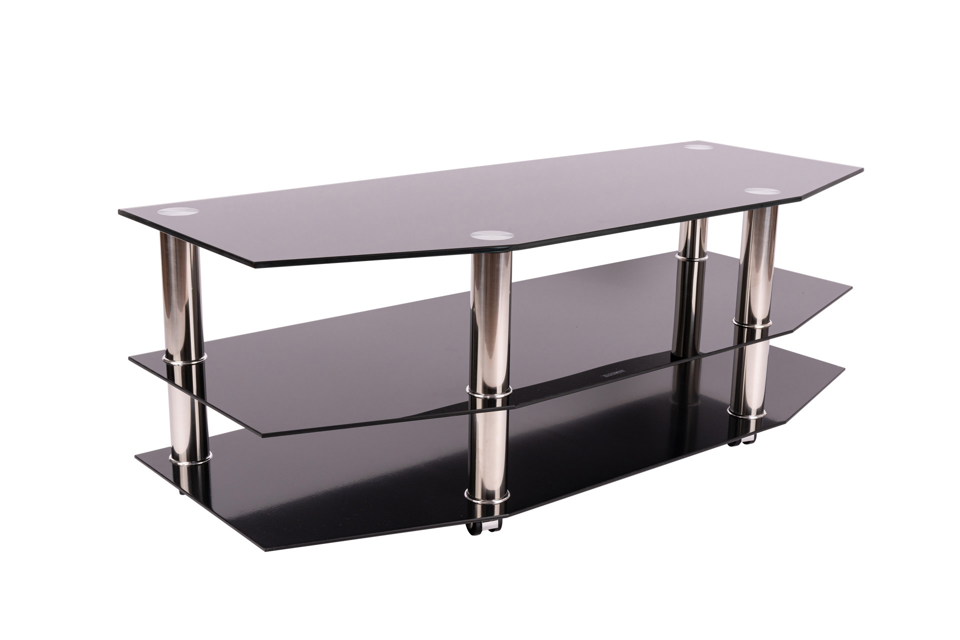 TV-Regal aus dunklen Glas
