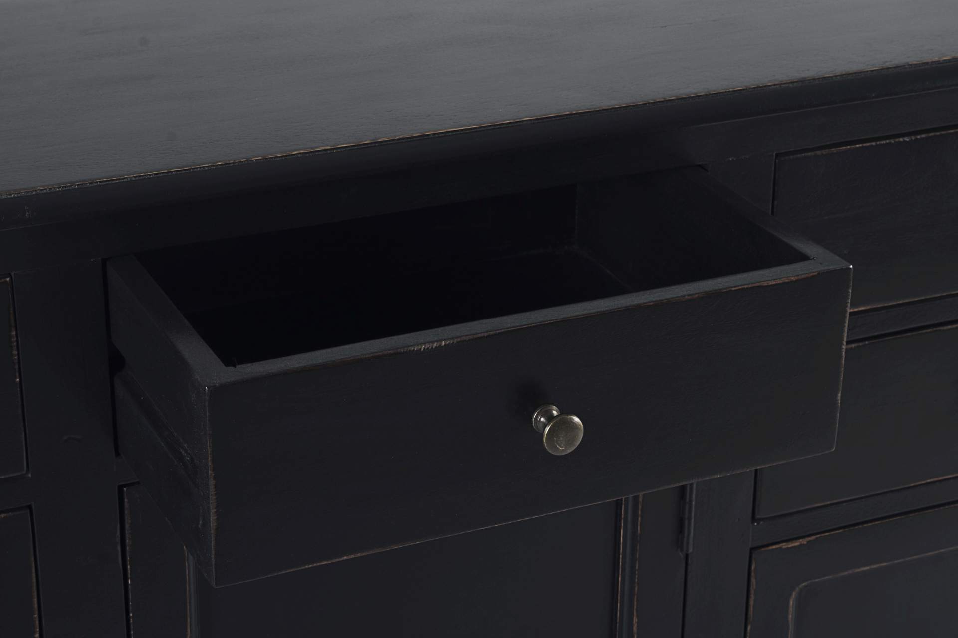 Sideboard schwarz  JEFFERSON 3 Türen - 5 Schubladen 