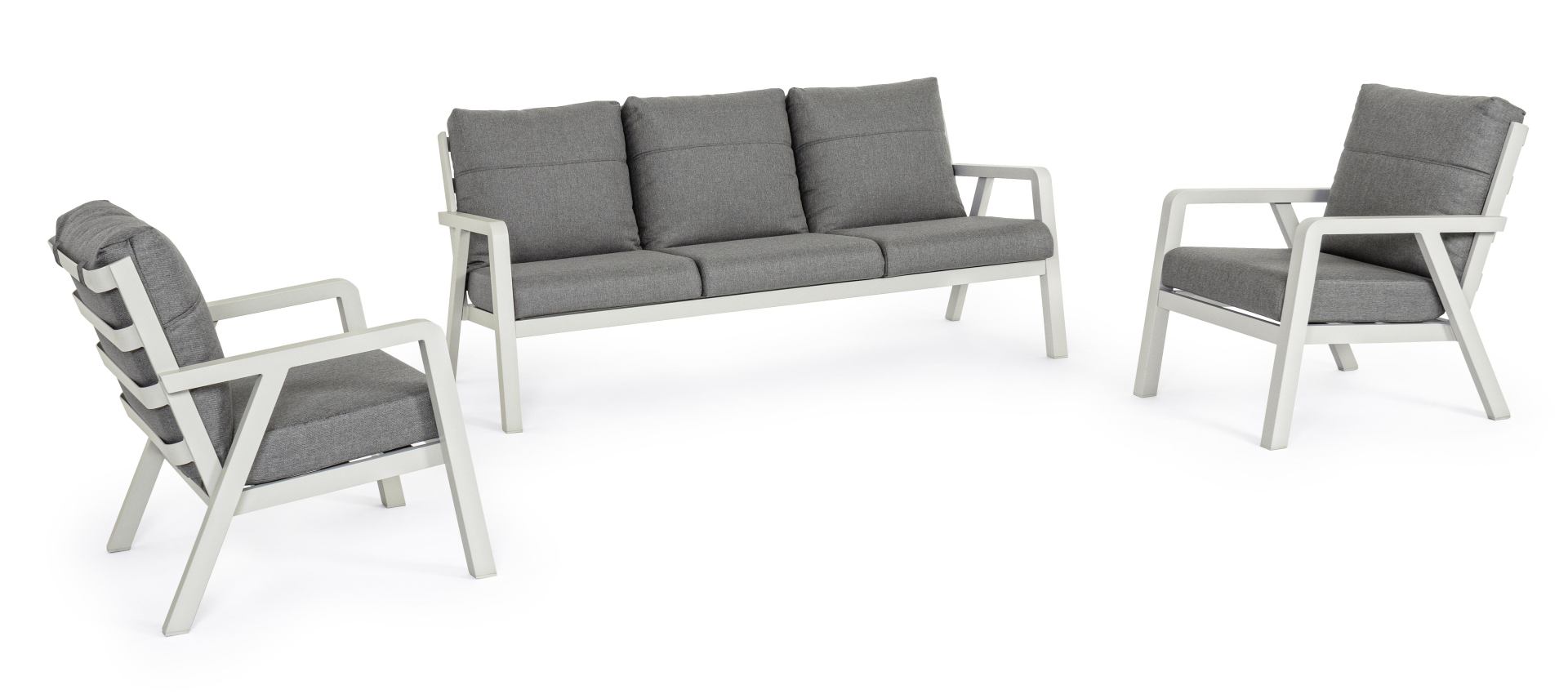 Lounge-Set 3 Teile mit Kissen TRUMAN lunar