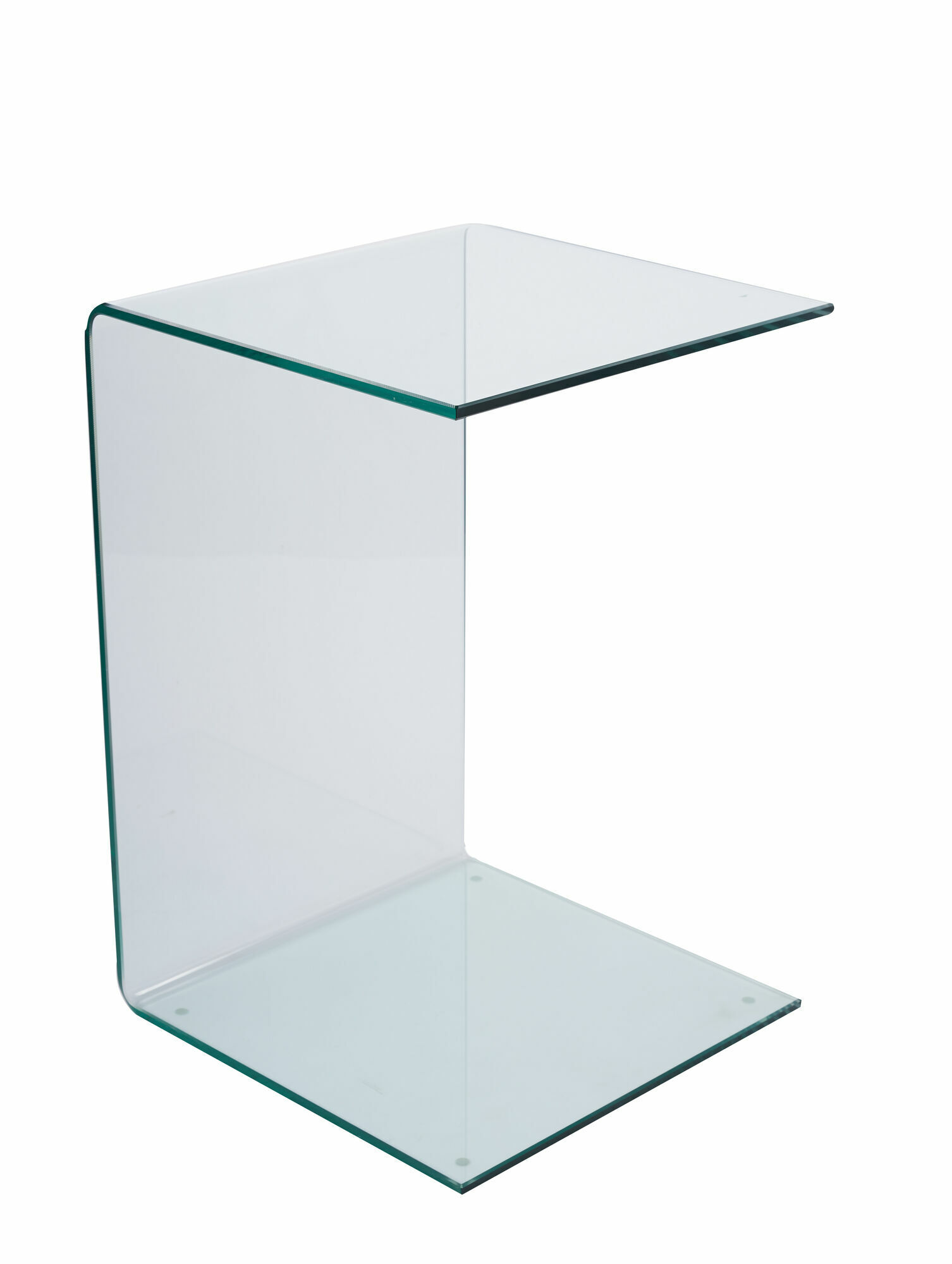 Beistelltisch aus Glas formgebogen