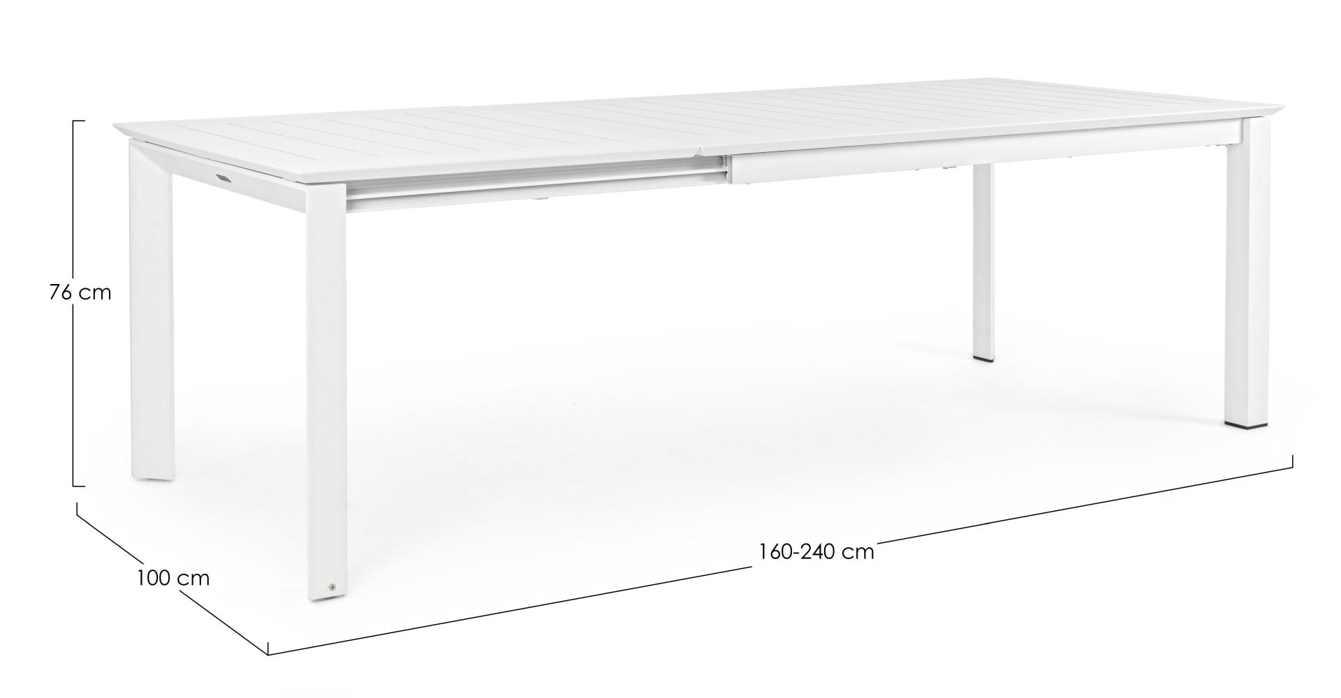Ausziehbarer Gartentisch | weiß 160-240 cm KONNOR