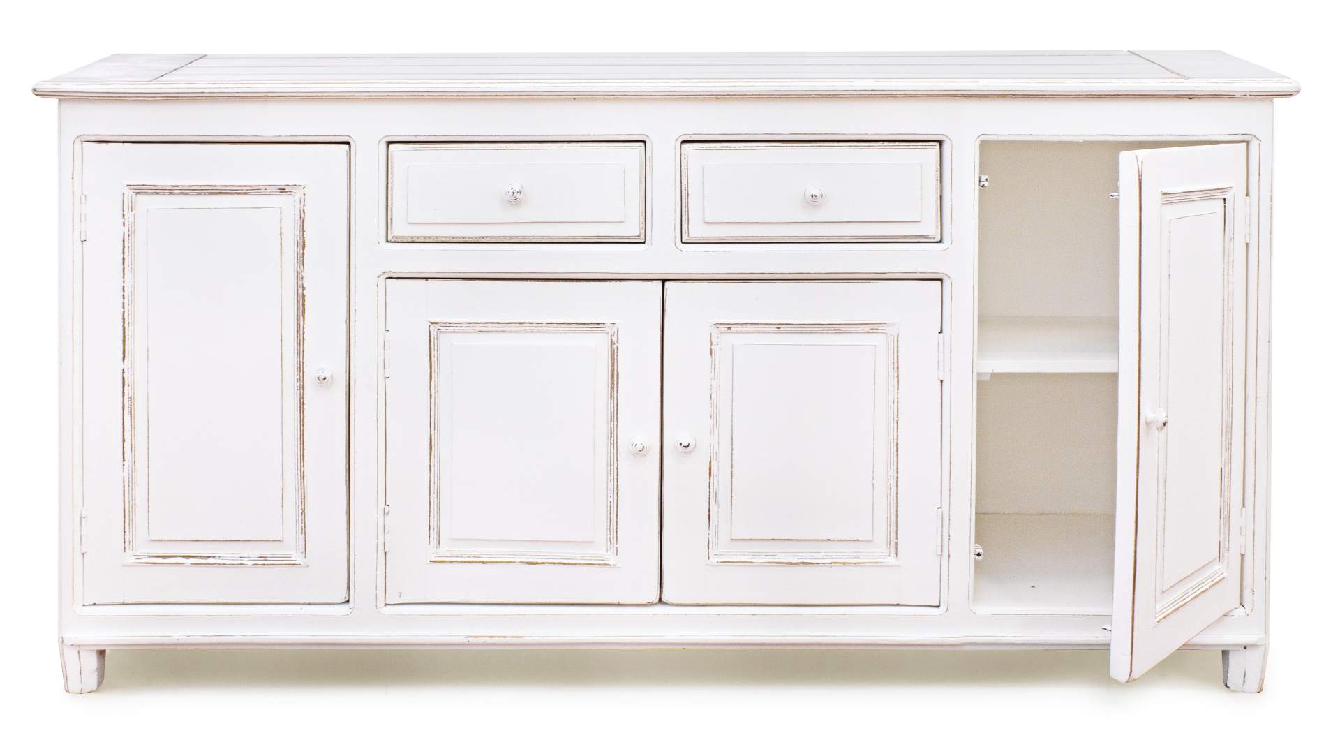 Weißes Sideboard COLETTE  4 Türen - 2 Schubladen