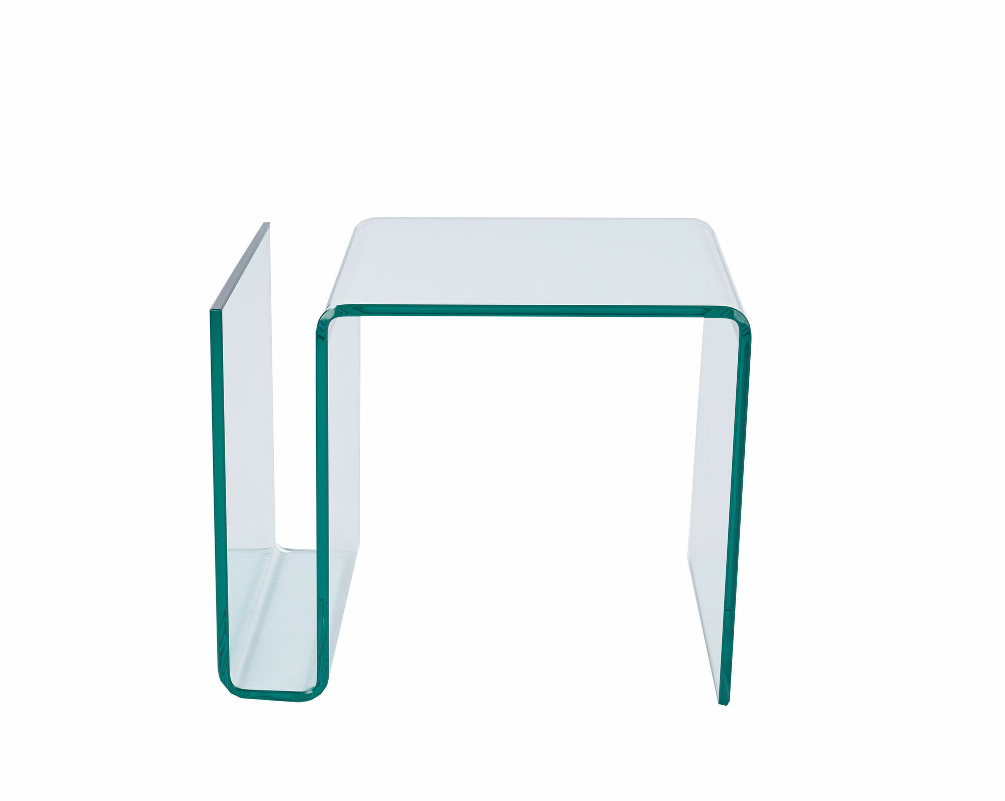 Glas Beistelltisch mit Zeitungsfach bzw. Zeitschriftenfach