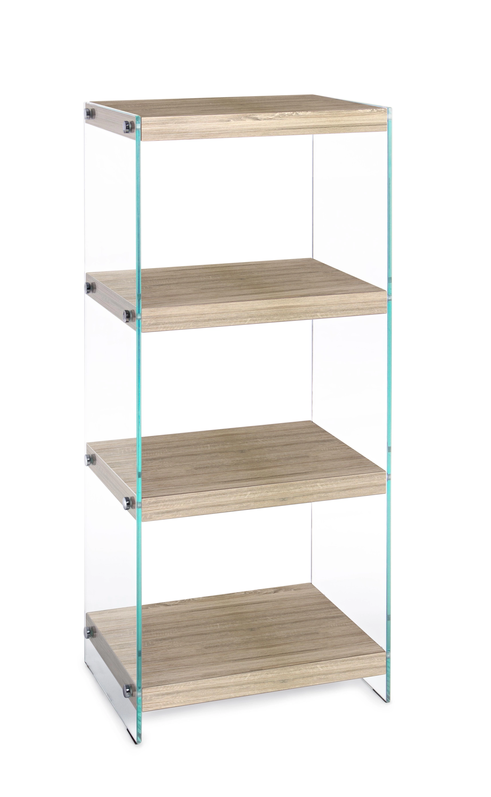 BÜCHERREGAL MIT GLASAKZENTEN 4 Fächer LINE KENYA Höhe 100,5cm