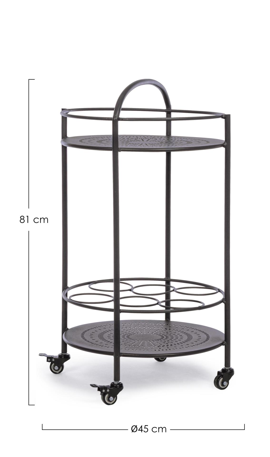 Servierwagen rund mit Flaschenhalter BURTON anthrazit