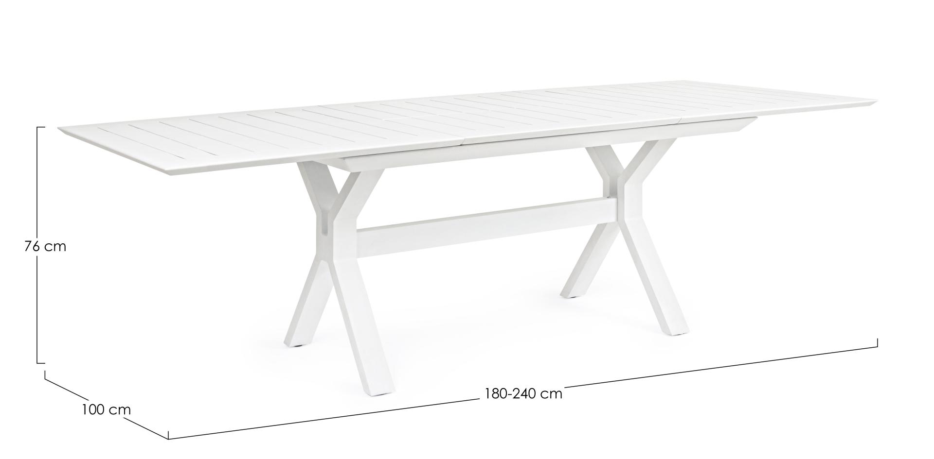 KENYON ausziehbarer Tisch 180-240x100 weiß