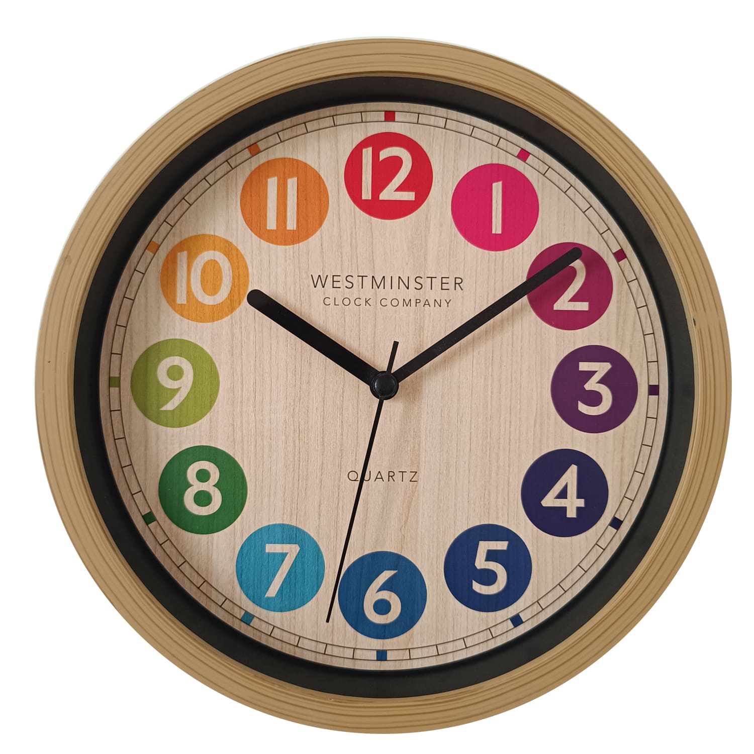 Bunte Wanduhr für das Kinderzimmer – Schlicht, zuverlässig und voller Freude Kopie