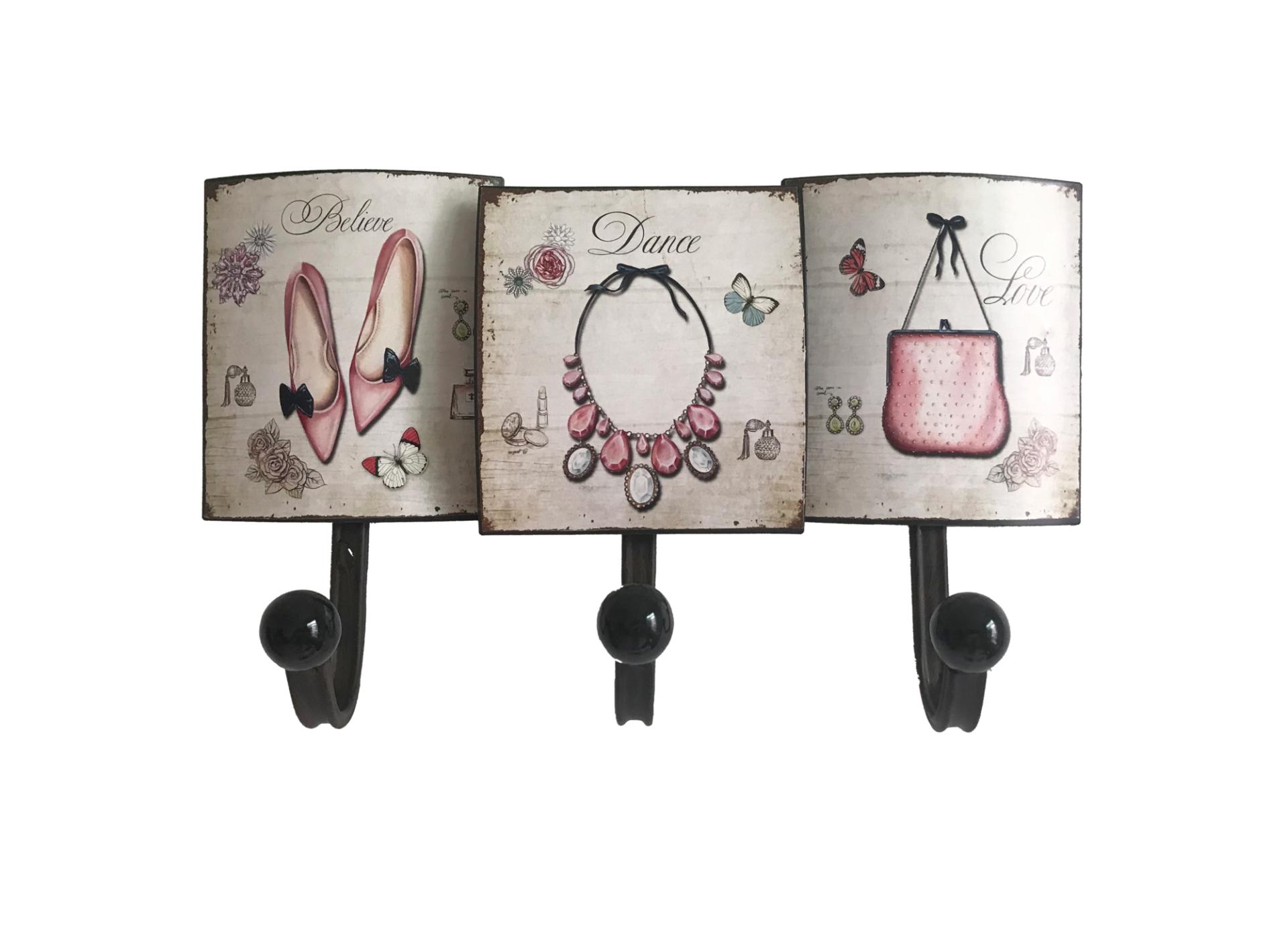 Garderobe jugendlicher Style Wandgarderobe - jugendlich mit rosa gezeichneten rosa Motiven
