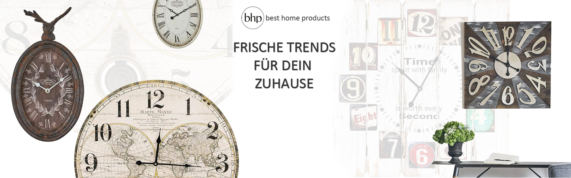 Wanduhren in verschiedenen Designs und Größen