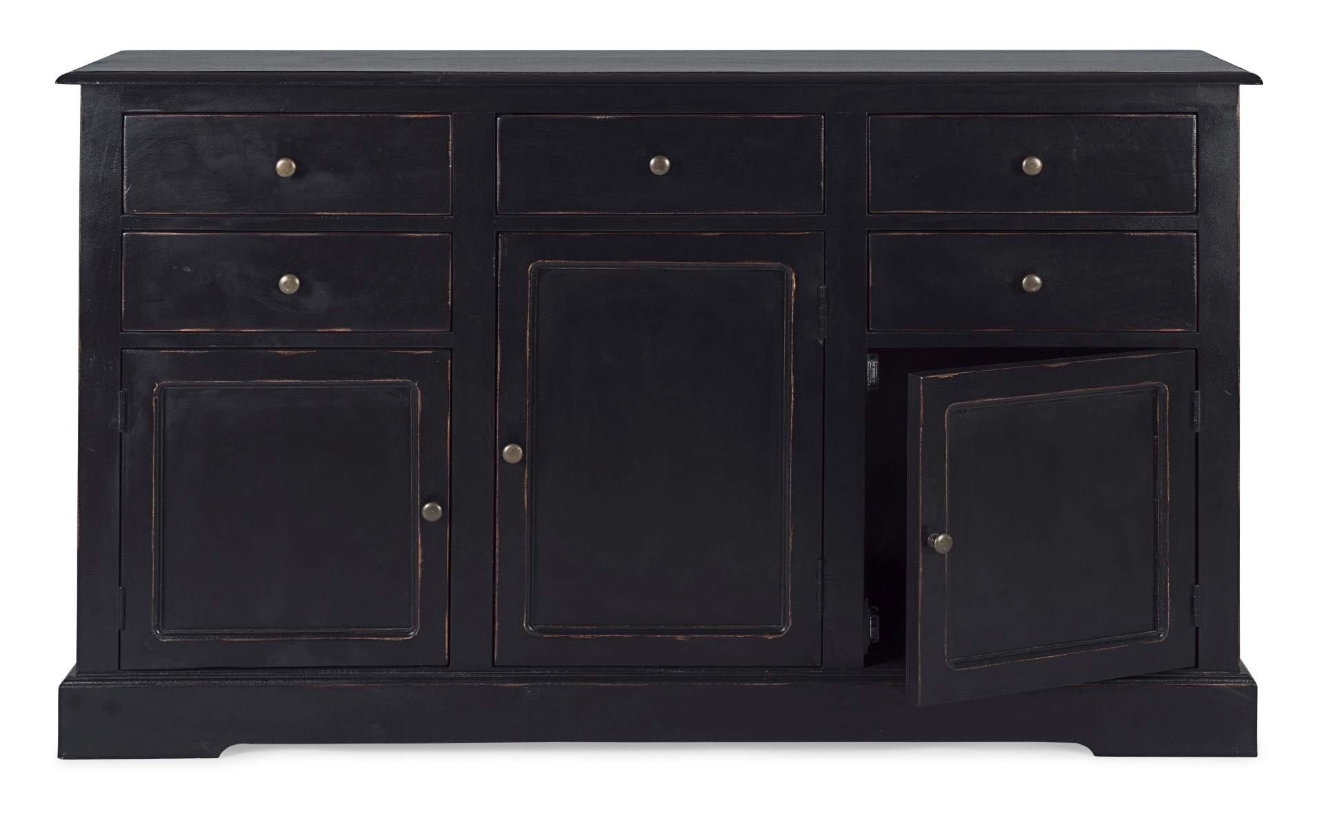 Sideboard schwarz  JEFFERSON 3 Türen - 5 Schubladen 