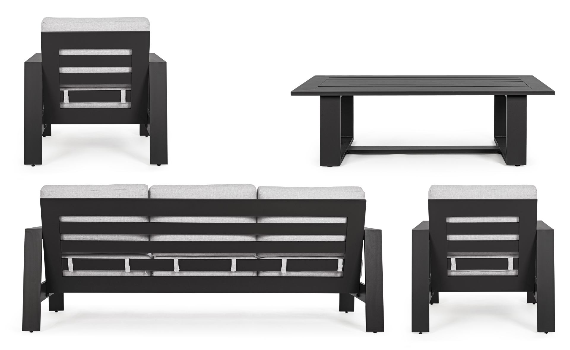 BALTIC  Lounge-Set4 mit Kissen anthrazit