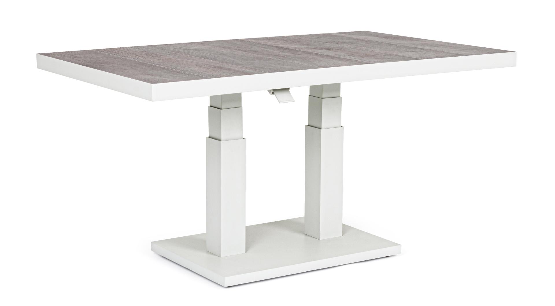 Tisch höhenverstellbar in Weiß