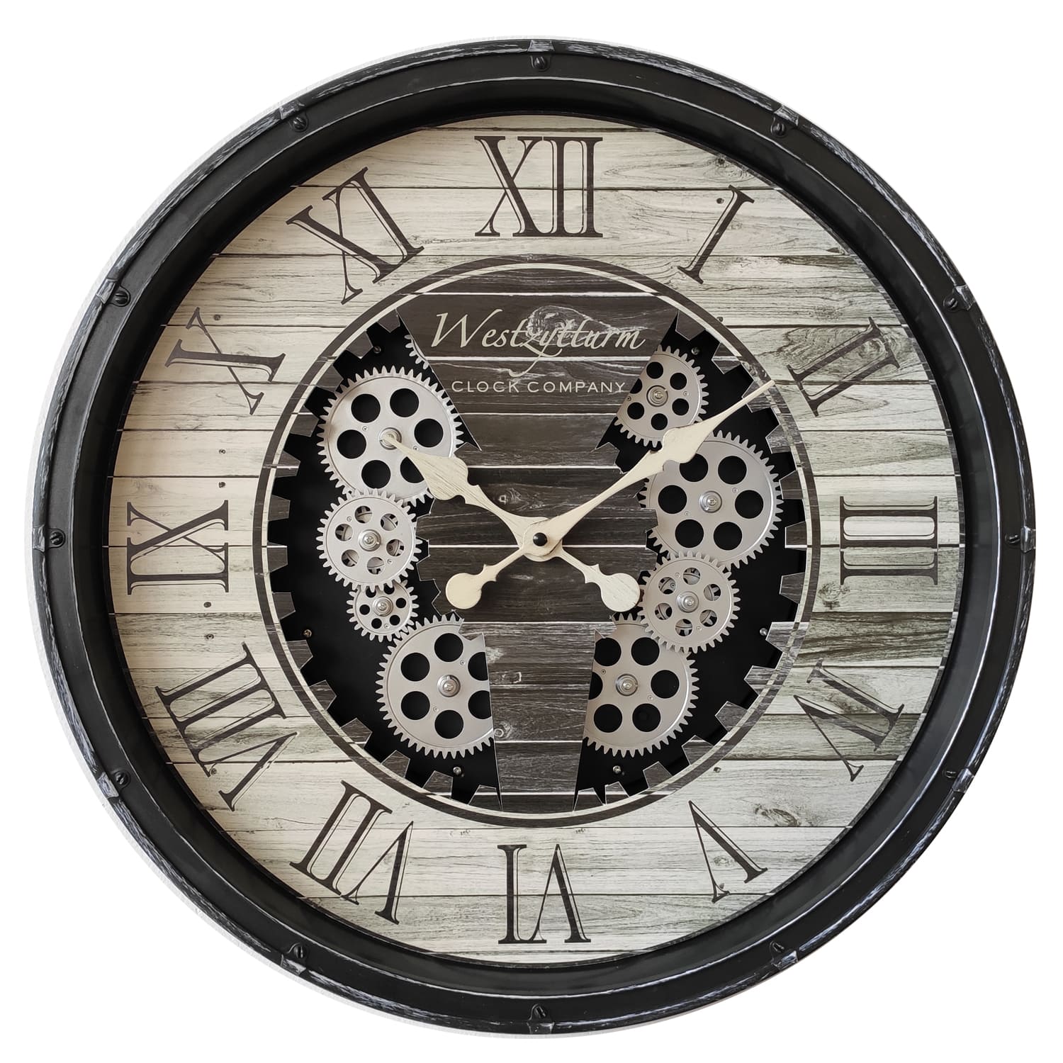 Wanduhr mit beweglichen Zahnrädern – 58cm Wanduhr mit beweglichen Zahnrädern – 58cm