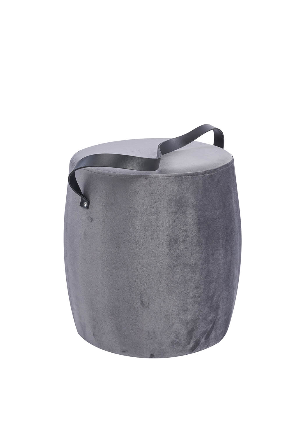 Hocker Grauer Hocker mit Tragegurt