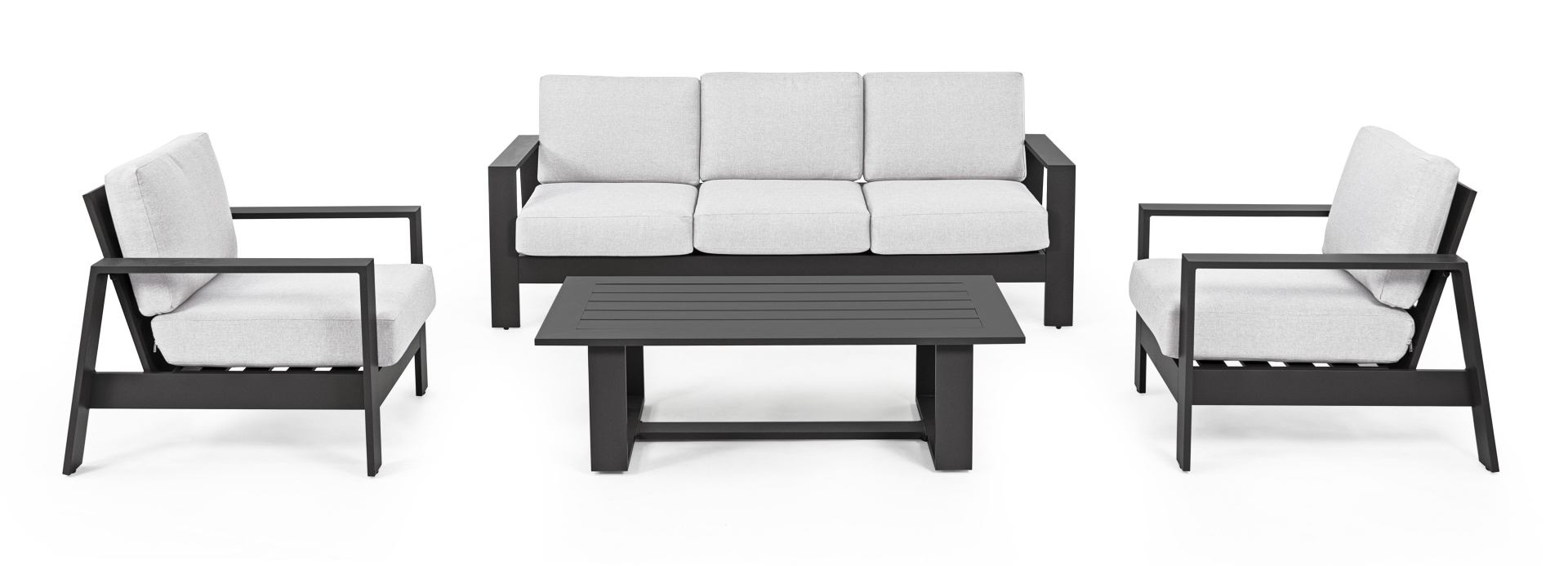 BALTIC  Lounge-Set4 mit Kissen anthrazit