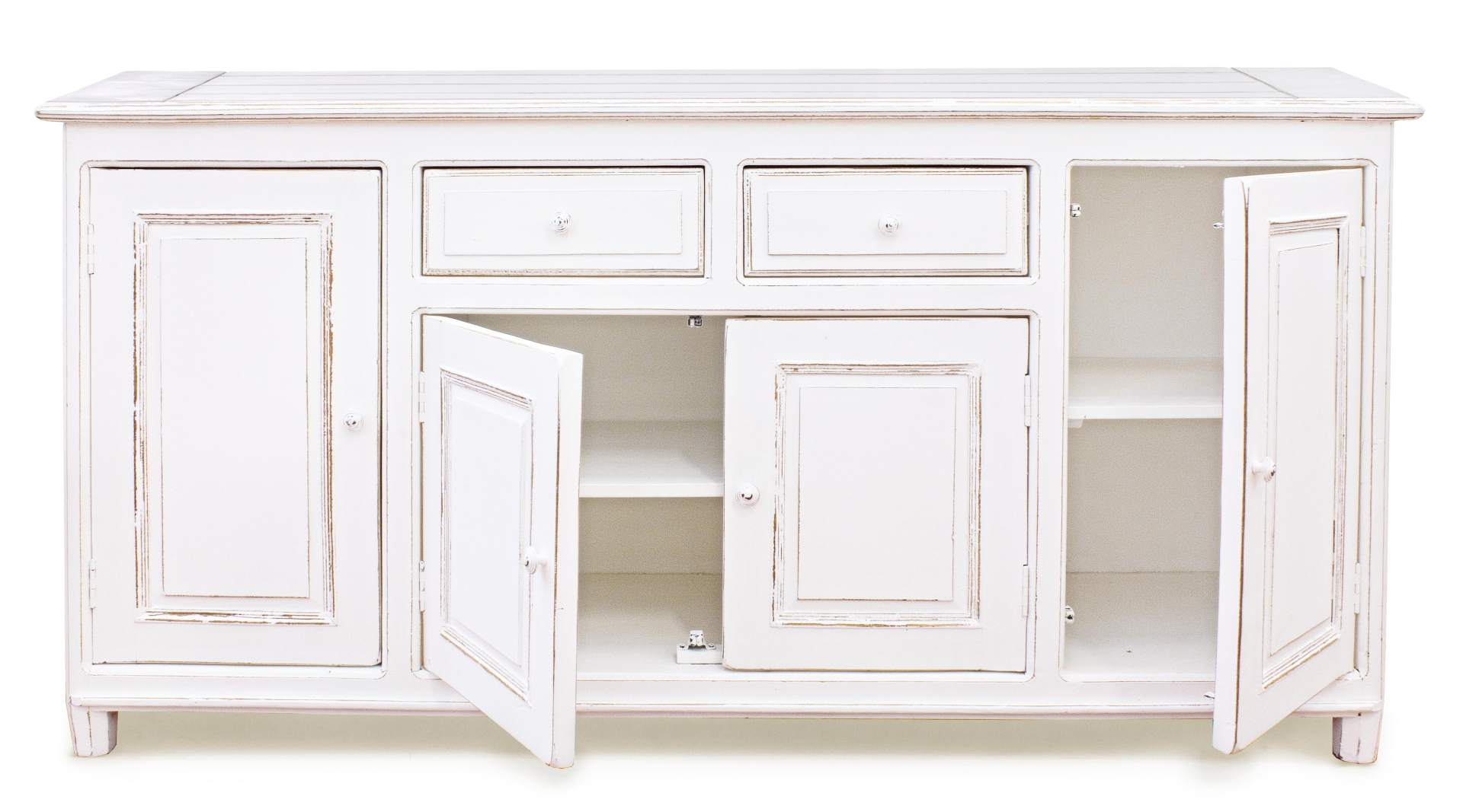 Weißes Sideboard COLETTE  4 Türen - 2 Schubladen