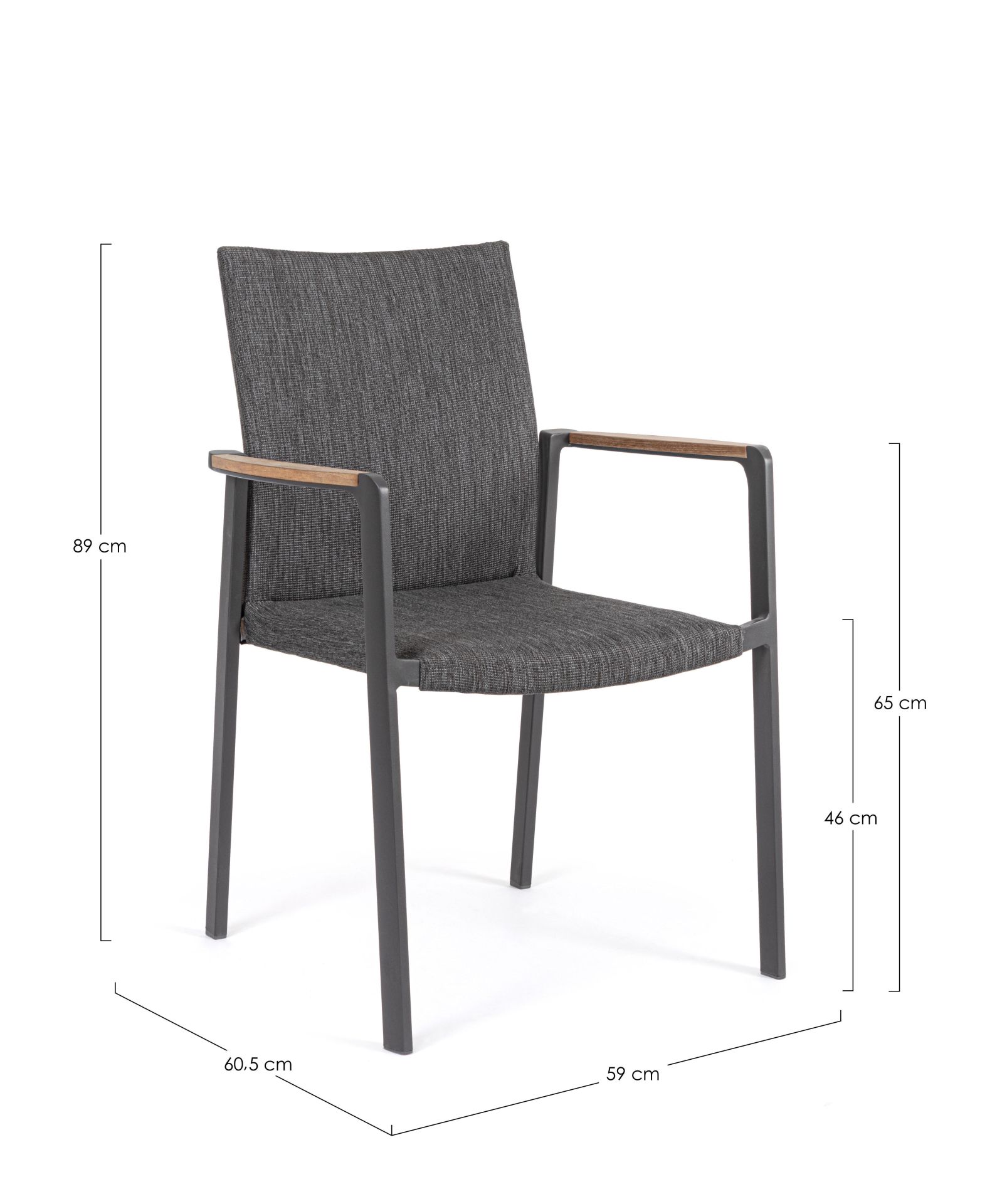 Stuhl mit Armlehne  JALISCO  anthrazit | stapelbar