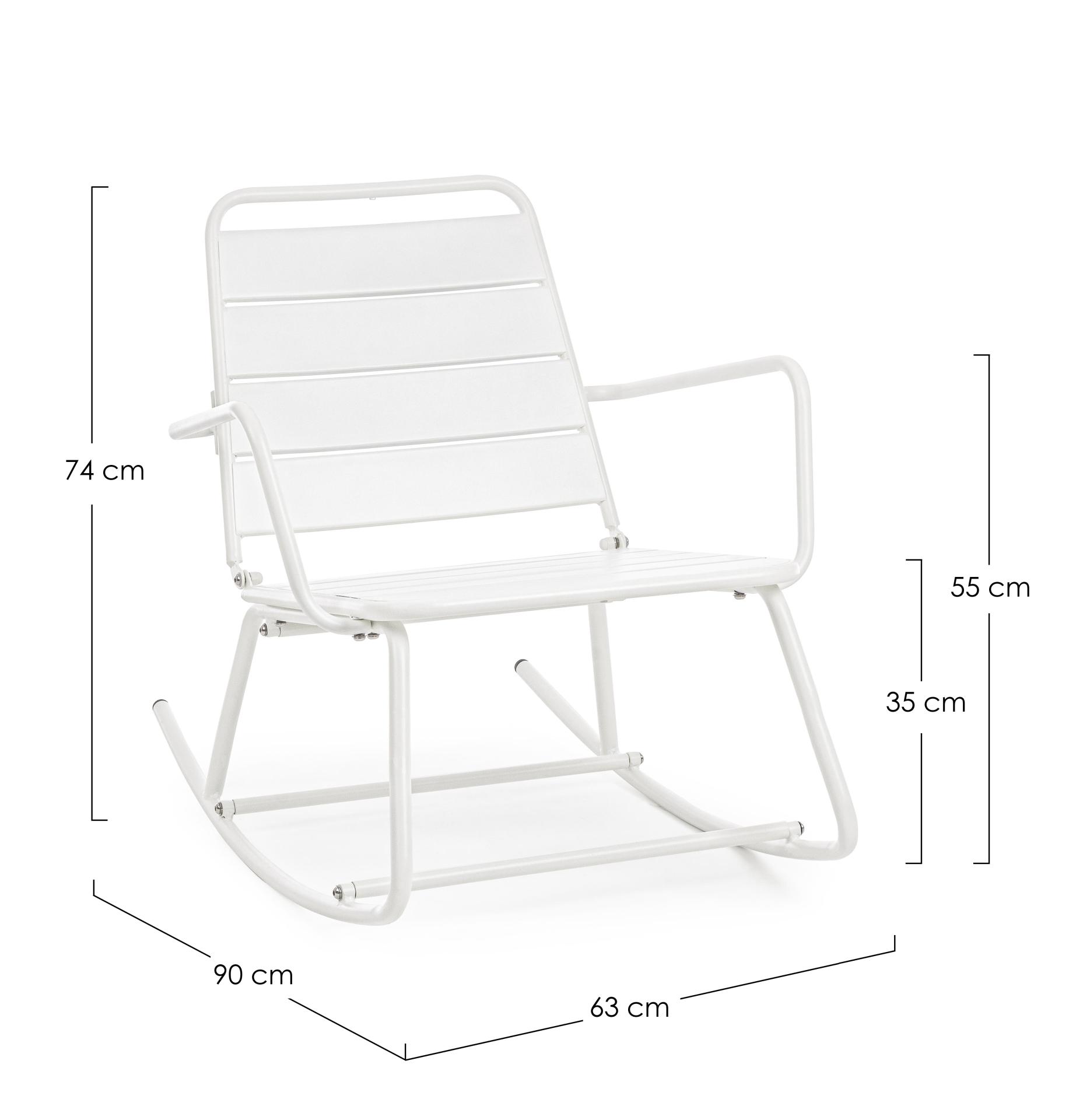 Outdoor Schaukelstuhl weiß LILLIAN