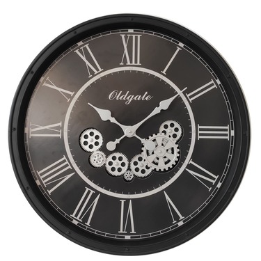 Zeitlose Eleganz – Wanduhr 76 cm mit dezenten bewegten Zahnrädern