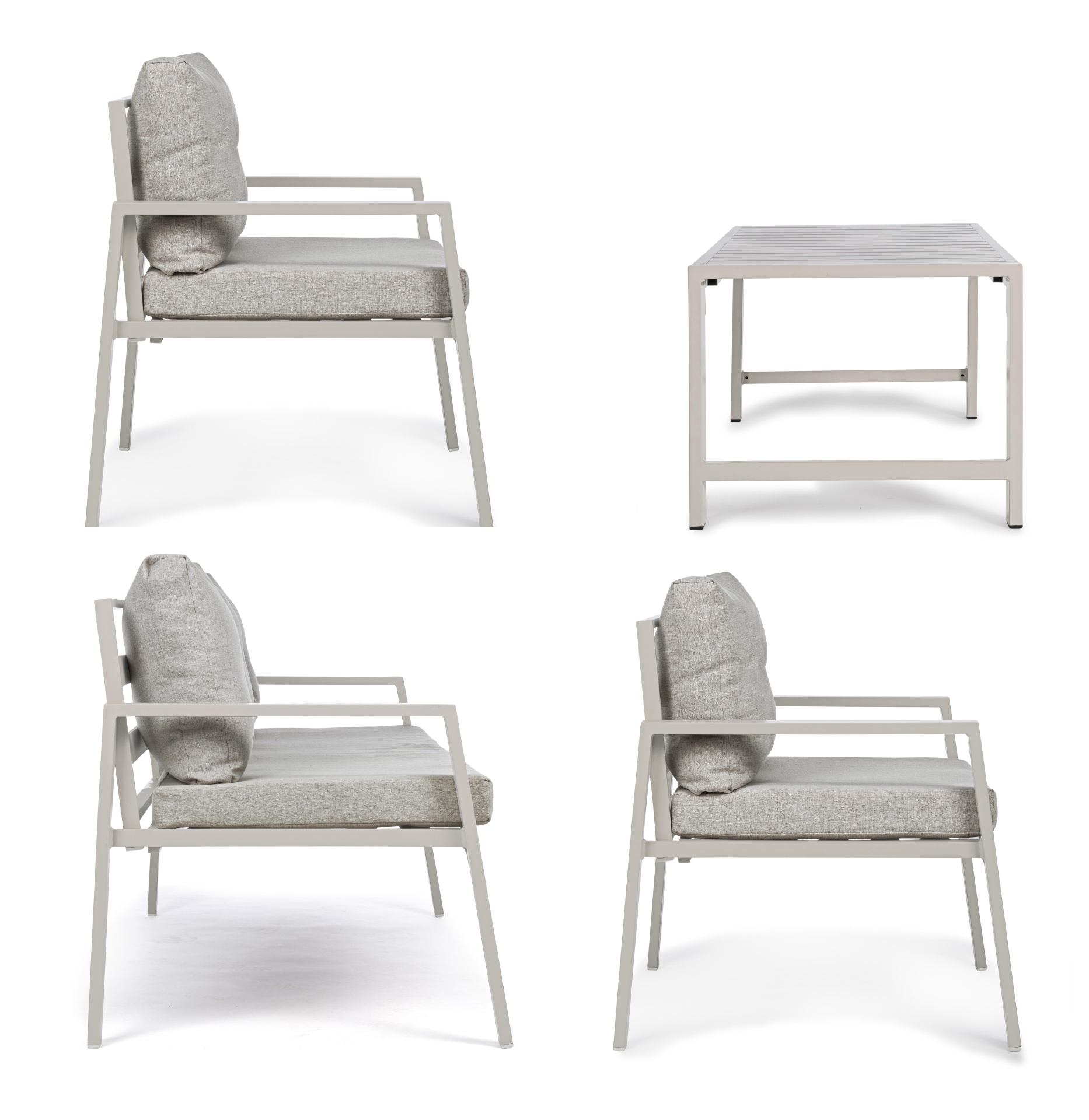 Gartenlounge Set mit Kissen LORILLARD elfenbein