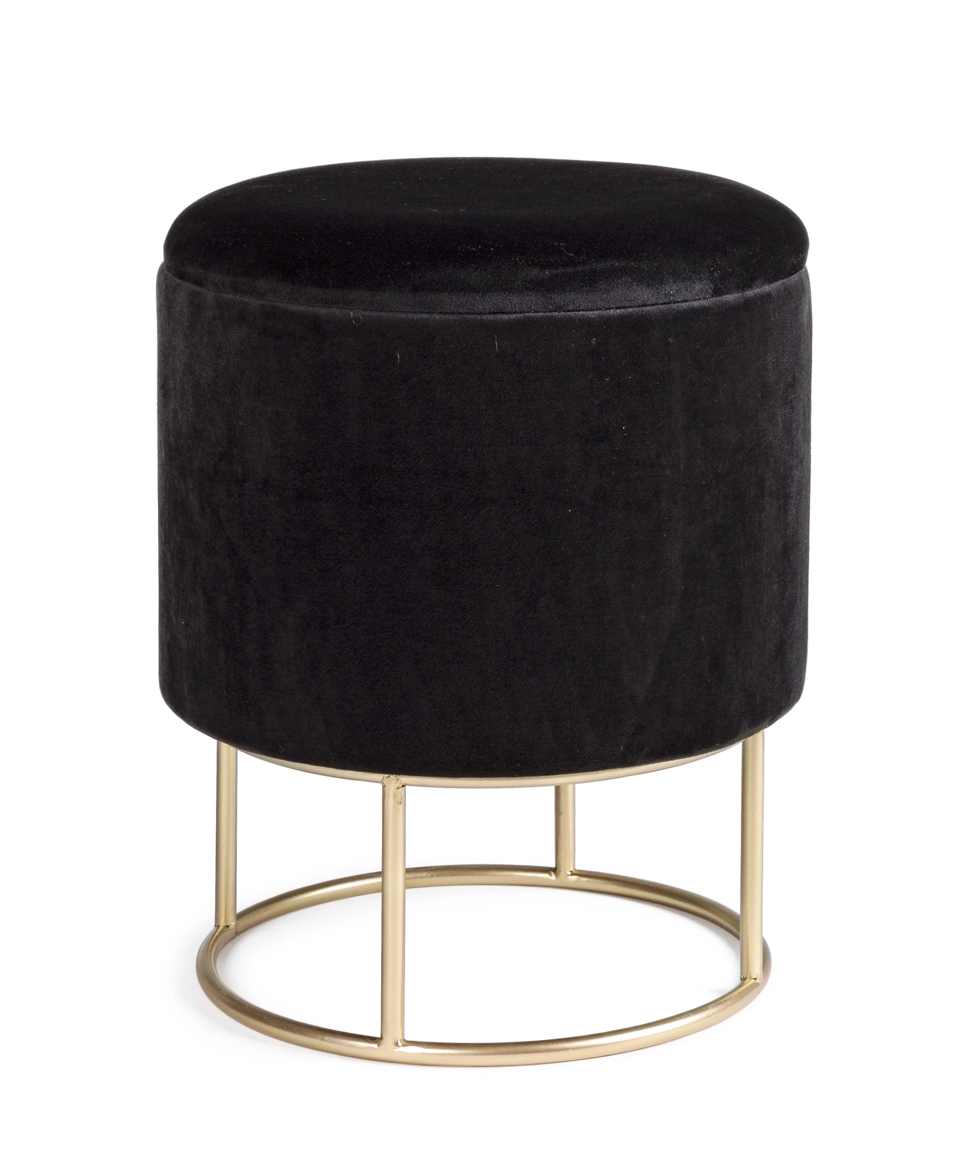 HOCKER MIT Stauraum SAMT SCHWARZ