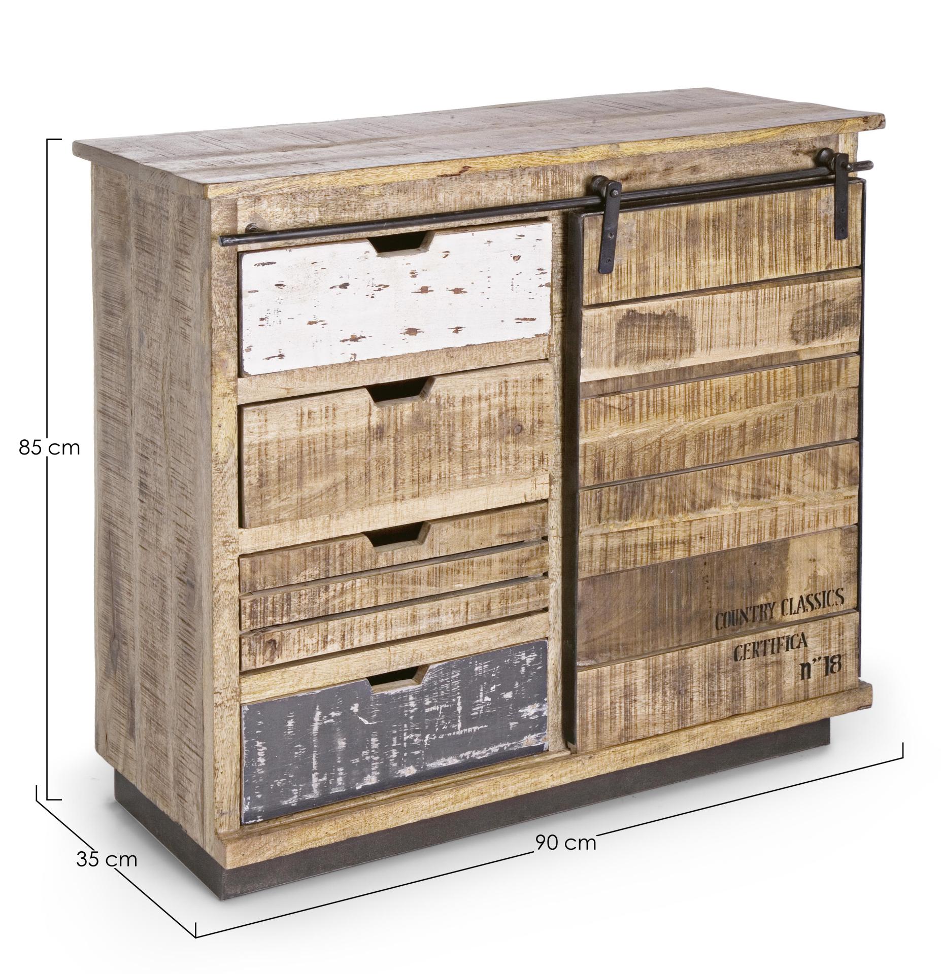 Sideboard TUDOR 1 Tür - 4 Schubladen
