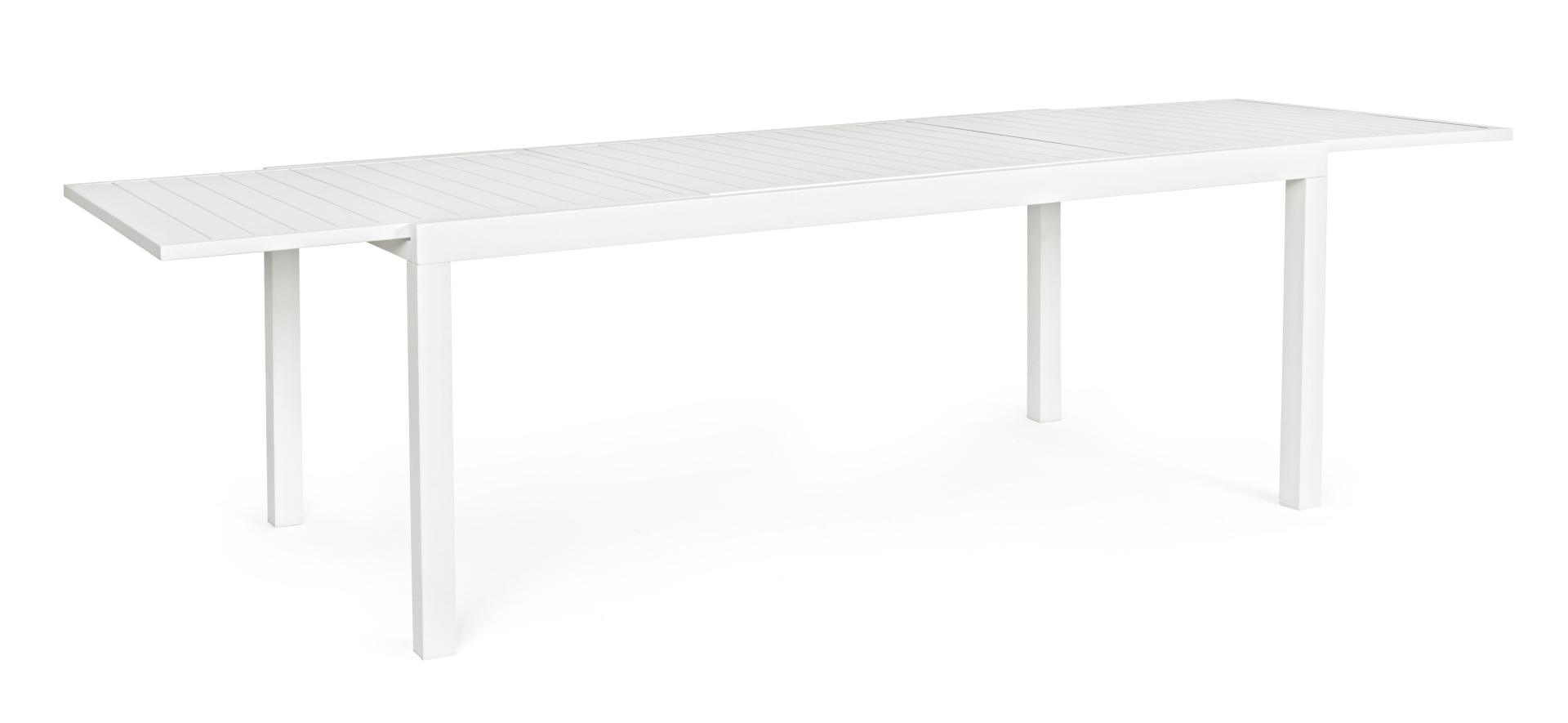 Weißer Gartentisch ausziehbar HILDE 200-300x100