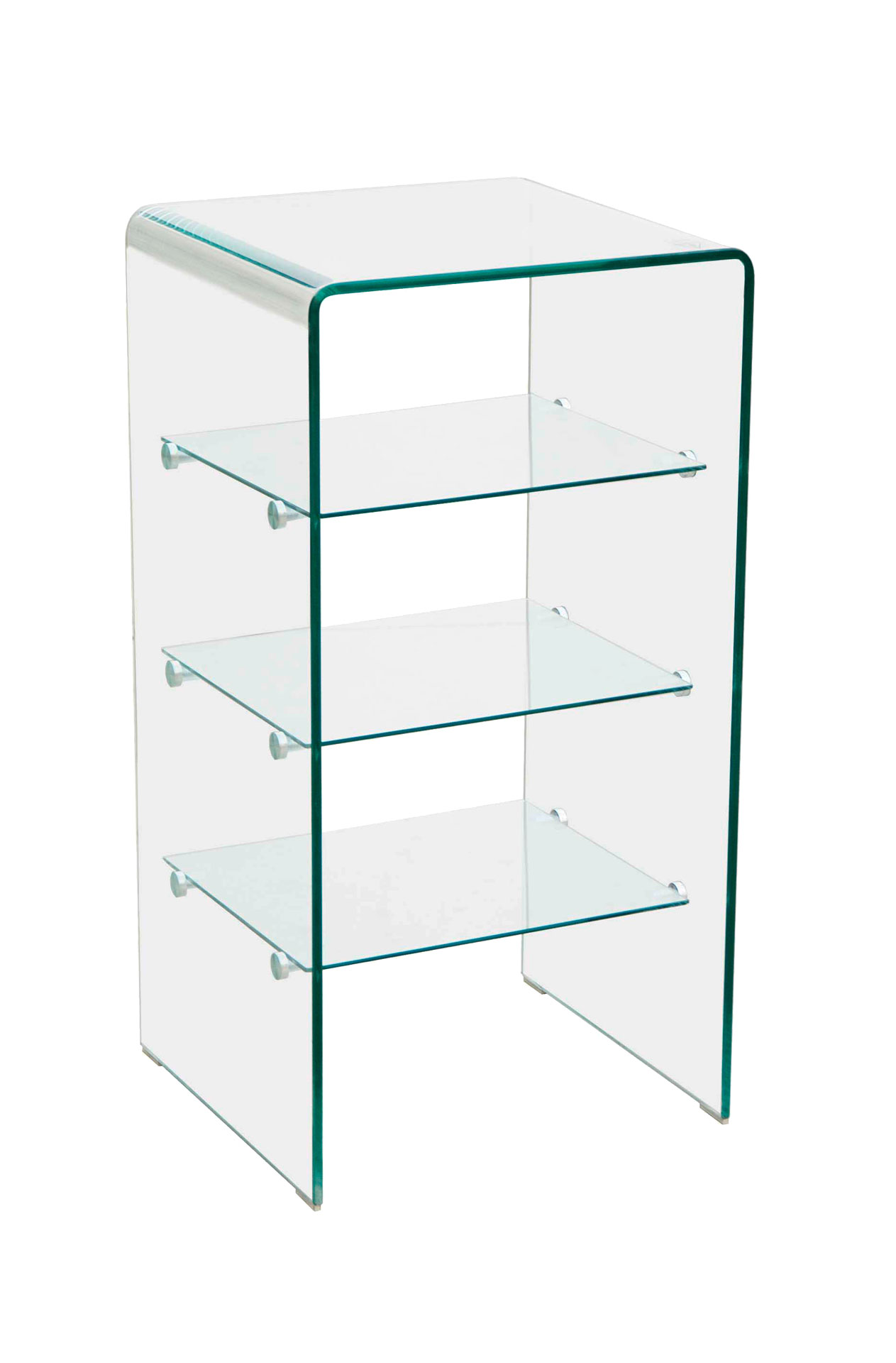 Beistelltisch Glas Beistelltisch aus Glas mit Regalen