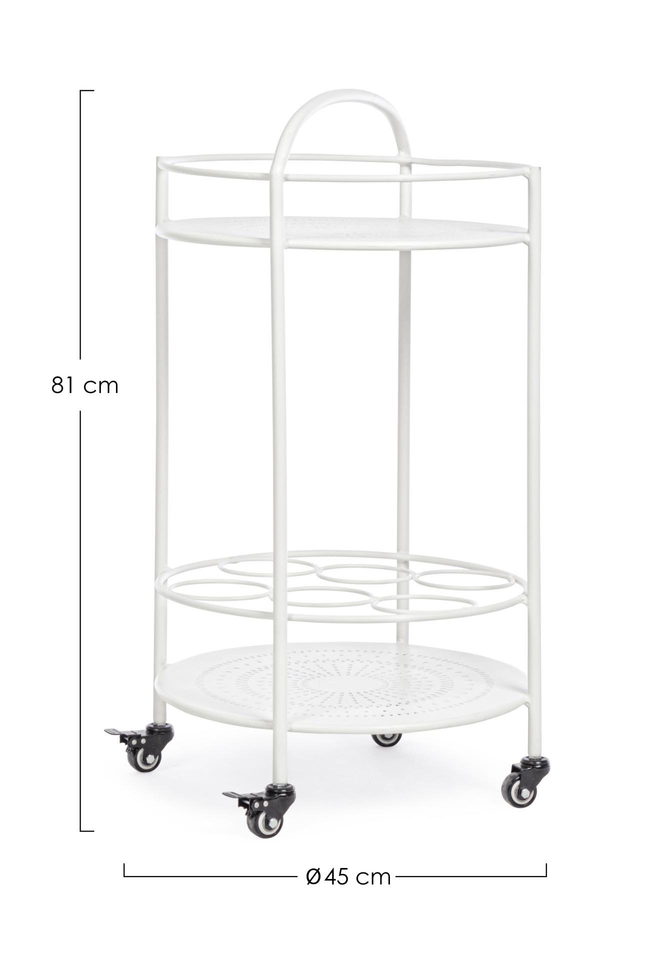 Servierwagen |  integrierte Flaschenhalterung BURTON weiß