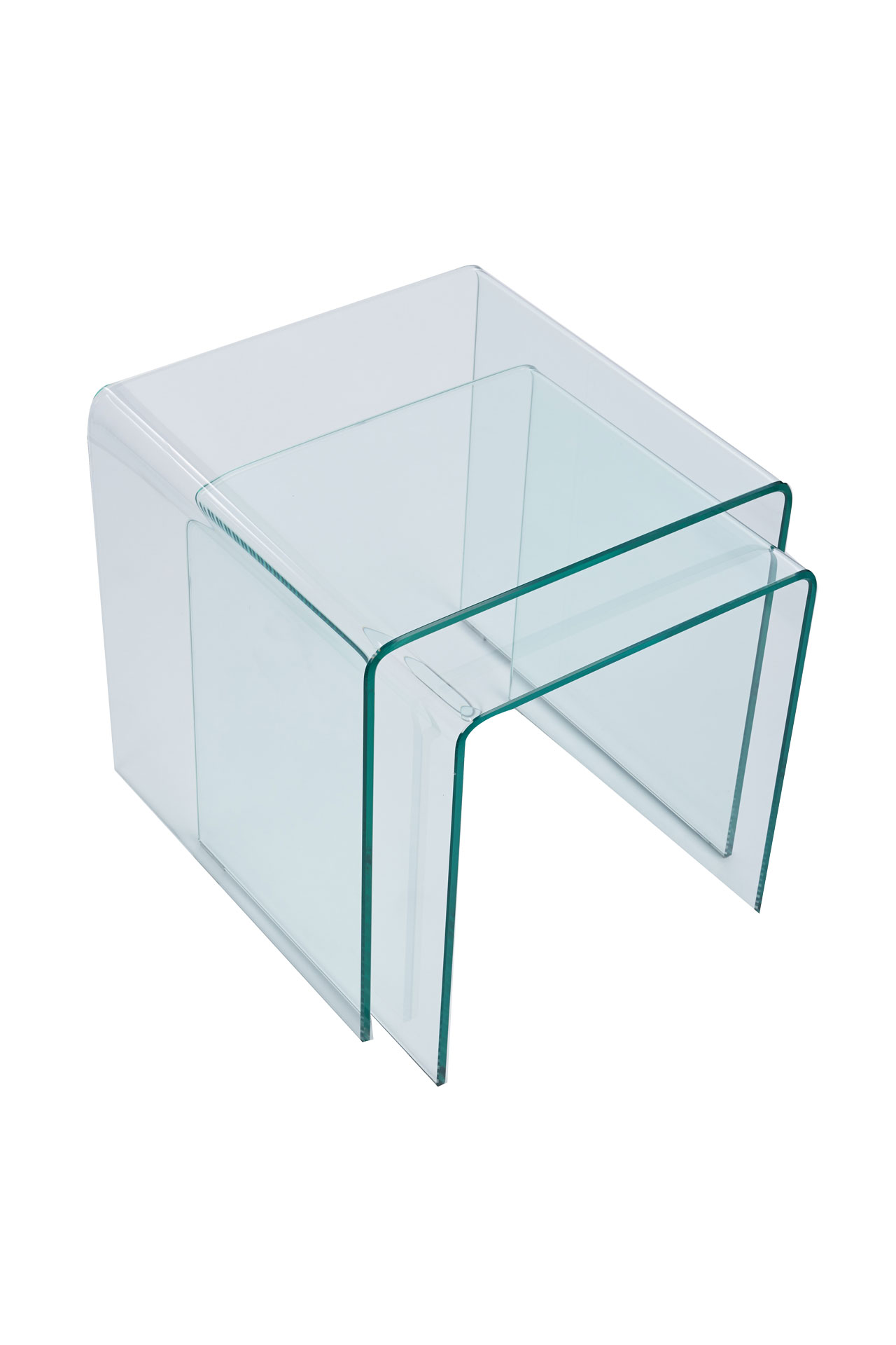 Formgebogener Beistelltisch aus Glas