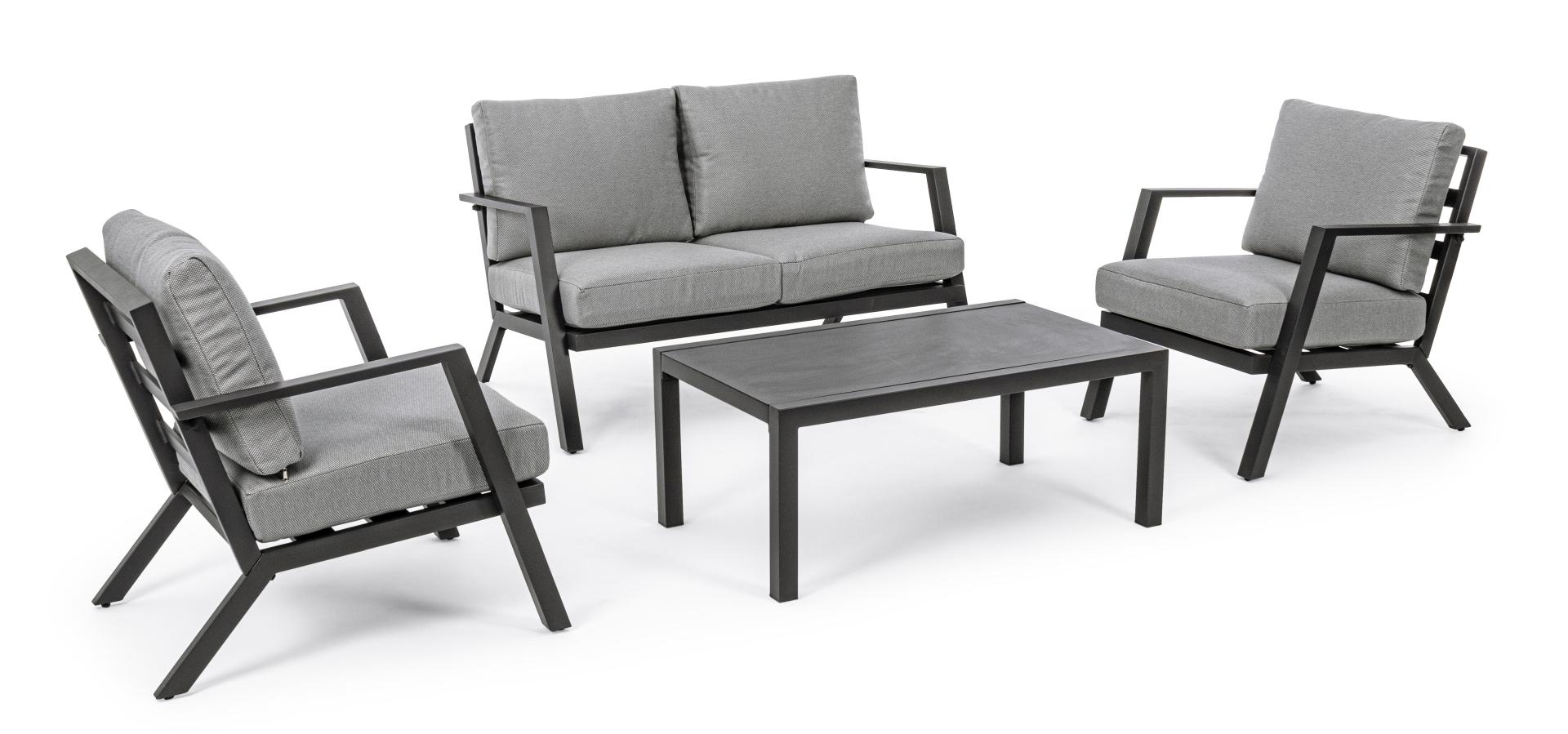 Lounge Set - 4-teilig mit Kissen HARLEM anthrazit